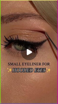 For Hooded Eyes Make Up, Smudge Cat Eye Winged Eyeliner, Eyeliner Small Hooded Eyes, Eye Tutorial For Hooded Eyes, Natural Smokey Eye Makeup Hooded Eyes, How To Do Perfect Makeup Step By Step, Eyeliner Only Makeup Looks, Partial Hooded Eyes Eyeliner, How To Eyeliner For Hooded Eyes