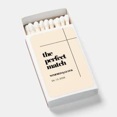 the perfect match matches are in a box on a white surface, with an advertise