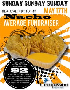 an advertisement for nacho's fundraiser dinner