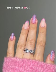 Wedding Nail Ideas, Barbie Wedding, Wedding Nail, Glow Nails, Pink Mermaid, Get Nails, Dream Nails