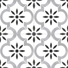 an artistic black and white tile design