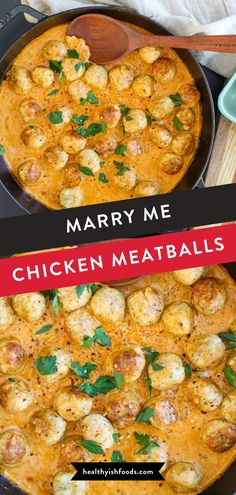 Ground chicken meatballs tossed in a marry me sauce