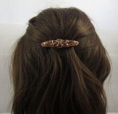 "This lovely Flower Filigree is a brass stamping and is soldered to the Genuine 70mm French Barrette Clip. Your choice of either silver ox, copper ox, or brass ox finish. A thick anti-tarnishing plate is professionally plated, oxidized to bring out the intricate detail in each piece, hand satined and lacquered to further insure this will never tarnish. No special care is required. Amazingly lightweight. This is the perfect size clip for holding half of your hair if your hair tends to be on the t Feminine Hair Accessories, Hair Clips Aesthetic 90s, Half Up With Barrette, French Hair Barrettes, Classy Hair Accessories, Flat Hair Clips, French Barettes Hairstyles, French Hair Accessories, Flat Hair Clip