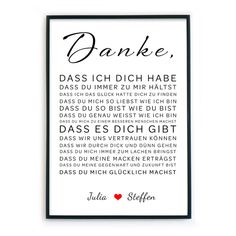 a black and white poster with the words danke, in german language on it