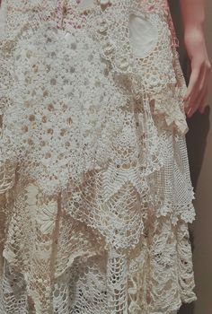 Wedding Dress Bohemian Style, Layered Skirt Wedding Dress, Antique Doilies, Lace Clothes, Alternative Wedding Dress, Wedding Dress Bohemian, Bohemian Lace Dress, Dress Alternative, Designer Gown