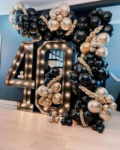 Birthday party decor ideas, birthday party decorating ideas, cute party decor ideas, party decor ideas, cute party decor inspo 40th Birthday Balloon Arch, 40th Birthday Party Themes, 40th Birthday Themes, Christening Balloons, 40th Birthday Balloons, Gatsby Birthday Party, 40th Birthday Men, 40th Bday Ideas, 40th Birthday Party Ideas