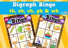 Digraph Bingo - ch, sh, th, ph, and wh Relief Teacher, Phonics Words, Literacy Stations, Classroom Games, Teaching Literacy, Group Work, Bingo Games, Activity Games, 1st Grade