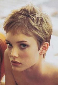 Pixie Haircut Reference, Winona Ryder Pixie Cut, Winona Ryder Pixie, Number 8 Haircut, Winona Ryder Short Hair, Woman Buzzcut, Short Blonde Pixie, Haircut Images, Fresh Cuts