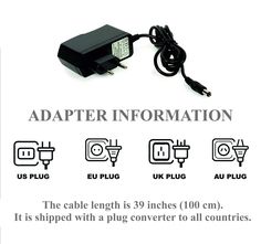 the adapter information page is shown with instructions for how to charge an electronic device