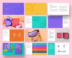 the brochure is designed to look like it has many different colors and shapes