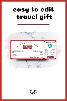 an easy to edit travel gift card