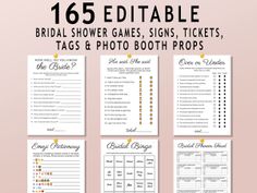 the printable bridal shower game is shown