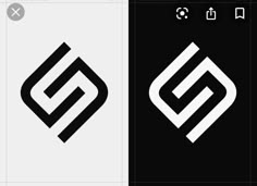 two black and white logos with the letter d