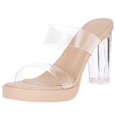 PRICES MAY VARY. HEIGHT & STANDARD US SIZE:Heel measures approximately 4 inches.Platform measures approximately 1 inches.This clear platform block heeled sandals is true to size fit,both in length and width,available in standard US size 5 6 6.5 7 7.5 8 8.5 9 10. CHARMING CHUNKY HEEL SANDAL: PU upper,soft latex padded insole,enough comfortable to touch,high height design,have elongating effect,your pairs of attractive legs will be very abrupt show, resistant rubber sole,slip-resistant TPR out-sol Cheap Synthetic Nude Heels, Cheap Trendy Square Toe Heels, Clear Platform Heels, Heels Clear, Block Heel Platform Sandals, Clear Block Heels, Block Sandals, Platform Block Heels, Chunky Heels Sandals