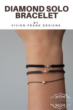 Solo Diamond Bracelet - Vivien Frank Designs Minimalistic Jewelry, Native American Bracelets, Necklace Organizer, Summer Necklace, Minimalist Bracelet, Classic Elegant, Sea Glass Jewelry, Diamond Bracelets, G H