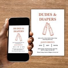 Celebrate the dad-to-be with this modern and stylish "Dudes and Diapers" baby shower invitation! Designed with a playful beer theme, it features hand-drawn beer bottles in black, white, and warm beer tones, giving it a fresh and masculine look. Perfect for a fun baby shower for him, this unique invitation captures the spirit of a laid-back gathering where guys can relax and enjoy. Whether it’s a diaper party or a casual BBQ, this trendy design sets the tone for a memorable celebration. Personalize it with your event details and get ready to toast the new arrival! Ideal for any dad-to-be looking to celebrate with his crew. Cheers! Dudes And Diapers Party Decorations, Dudes And Diapers Party, Diaper Party, Beer Theme, Beer Bottles, Fun Baby, Before Baby, Baby Shower Diapers, Unique Invitations