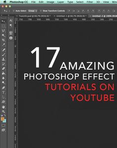 the text on the screen reads 17 amazing photoshop effects