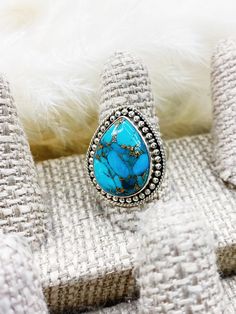 Copy of Tear Drop Turquoise Ring | Swank Boutique Copper Turquoise, Genuine Turquoise, Sterling Silver Bands, Silver Band, Turquoise Ring, High Fashion, Copper, Turquoise, Band