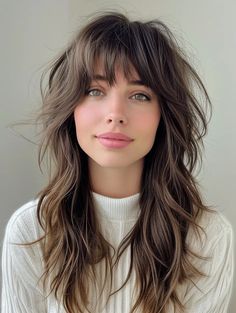 38 Best Long Shag Haircut Ideas: A 2024 Style Guide Choppy Long Bob Hairstyles With Bangs, Medium Length Shag Haircuts With Bangs Curly, Curtain Shag Bangs, Shag Hair Medium Length, 70s Fringe Bangs Long Hair, Long Layered Shag Haircut Curtain Bangs, Medium Length Haircut With Layers And Curtain Bangs Thick Hair, Shag Hair Curtain Bangs, Modern Shag Curtain Bangs