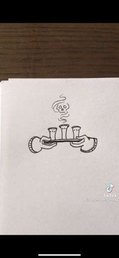 an open book with a drawing on it