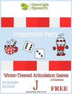 an advertisement for the winter themed articulation games, featuring dices and cups