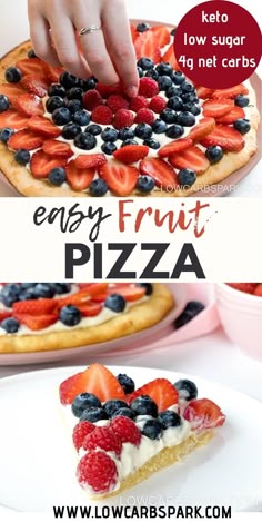 the easy fruit pizza is ready to be eaten