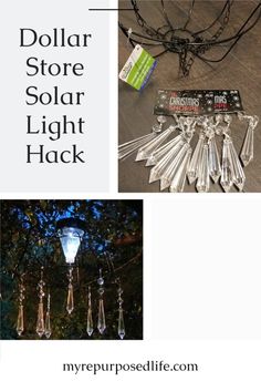 the dollar store solar light hacket is on display in front of some other items