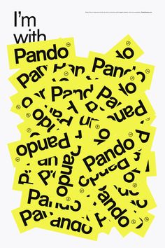 an advertisement with the words i'm with pando and no par rano on it