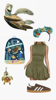 Crush Turtle talk inspired outfit #crush #turtletalkwithcrush #turtle #disneybound #disneyparks