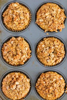 the muffins are ready to be baked in the oven for breakfast or dessert