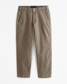 Our new pant in a stretch-enhanced canvas fabric and loose fit, that's relaxed and loose-fitting through the hip and thigh. Features pockets throughout, belt loops and button and fly closure. Abercrombie Pants, Cheap Washed Men's Bottoms, Brown Relaxed Fit Pants With Pockets, Mens Abercrombie, Brown Abercrombie Jeans, Abercrombie Men, Canvas Pants, Loose Pants, New Pant