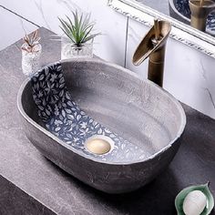 Laila - Vintage Antique Cement Wash Basin | Bright & Plus. Counter Top Bowl Basin, Counter Top Sink Bathroom, Sink Installation, Wash Room, Sink Countertop, Teen Room Decor, Led Outdoor Lighting, Vessel Sinks, Antique Design