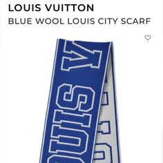 Item Is Brand New, Without Tag This City Scarf Is Sold Out In Store And Has Collegic Vibes! Colors Are White And Blue. Made In United Kingdom. Length: 70" (177 Cm) Height: 11" (27 Cm) 100% Authentic Lv Scarf Blue, Louis Vuitton Blue, Accessories Brand, Louis Vuitton Accessories, This City, Blue Wool, Accessories Branding, Scarf Wrap, Scarf Accessory