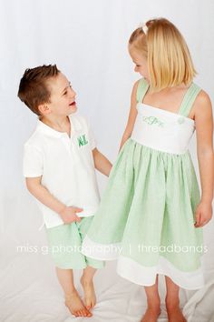 Seersucker Brother Sister Set by threadbands on Etsy, $75.00 Boy Girl Twins, Coordinating Outfits, Easter Outfit, Brother Sister, Sewing For Kids