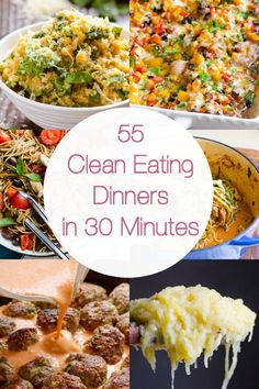 the top five clean eating dinners in 30 minutes, including one with meatballs and vegetables