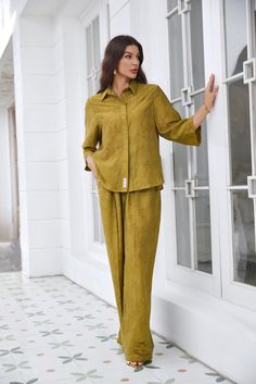 Effortless Elegance for Every Occasion Step into the golden glow of summer afternoons with the Freya Linen Set. This beautifully crafted ensemble promises not just a fashionable appearance but an all-encompassing experience of sophistication and comfort. Key Features: Premium Linen Fabric The Freya Linen Set is made from the finest linen, ensuring a light and breathable feel that’s perfect for warm weather. Gracefully Draped Top The top features a relaxed fit that drapes effortlessly, flattering Elegant Evening Sets For Summer, Elegant Gold Silk Sets, Yellow Silk Set For Summer, Silk Summer Sets For Daywear, Summer Silk Sets For Daywear, Summer Silk Daywear Sets, Elegant Daywear Sets For Spring, Elegant Spring Daywear Sets, Elegant Silk Summer Sets