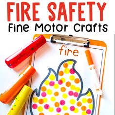 fire safety fine motor crafts for kids to do with their handwriting and colored crayons