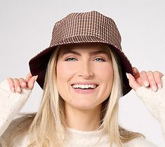 The perfect accessory to top off your look of the day, this reversible bucket hat enhances any ensemble. From Studio ParkTM x Courtney Khondabi. Brown Reversible Hat, One Size Fits Most, Trendy Brown Bucket Hat With Flat Brim, Trendy Brown Flat Brim Bucket Hat, Reversible Flat Brim Bucket Hat For Outdoor, Reversible Outdoor Bucket Hat With Flat Brim, Brown Reversible Bucket Hat, Reversible Brown Bucket Hat, Brown Reversible Bucket Hat With Curved Brim, Adjustable Bucket Hat For Fall