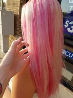 Blonde Pink And Black Hair, Pink And White Hair, Pink Blonde, Haircut Inspo, Birthday Hair