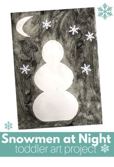 snowmen at night toddler art project for kids to make with paper and glue