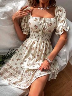 Cute Dress Outfits, Ruffle Hem Dress, Cute Summer Dresses, Dress For Short Women, Dresses For Teens, Hem Dress, Simple Dresses, Ruffle Hem, Pretty Dresses