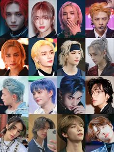 many different colored hair styles and colors