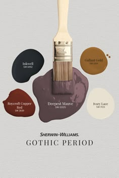 a paintbrush with different colors on it and the words sheryln - williams gothic period