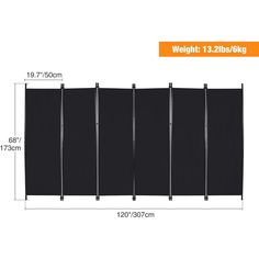 a room divider is shown with measurements for the width and width, including height