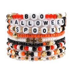 PRICES MAY VARY. 【Premium quality】You don’t need to worry about the cute halloween bracelet breaking or being uncomfortable when you wear it on your wrist, because the double stretch bracelet cord is strong and reinforced, and every accessory is tested.well packed. 【Stretchable size】The halloween Beaded bracelets for women are stretchable, easy to put on and take off,Fits most wrist sizes and won't be tight. ﻿ 【Perfect 】Beautiful transparent box packaging, looks exquisite but not cheap, but also Boo Pumpkin, Bat Cat, Bracelet Cord, Pumpkin Skull, Spooky Skeleton, Stretchy Beaded Bracelet, Halloween Bracelet, Transparent Box, Halloween Beads