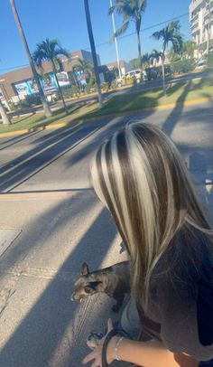 Got new skunk hair 🙏🙏 Balayage Hair Brunette With Blonde, Blonde Highlights On Dark Hair, Brunette Hair With Highlights, Hippie Hair, Brown Hair With Blonde Highlights