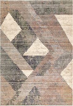 an area rug with many different shapes and colors on it, including the diagonals