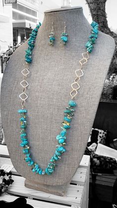 Indulge in luxury with our exclusive one of a kind turquoise necklace. Handcrafted with crystals, turquoise, and copper chain dipped in sterling silver, its unique design can be worn both short and long 36 inches long, can be adjusted to double layer. Elevate your style with this versatile and elegant piece. Elegant Turquoise Necklace With Unique Variations, Elegant Turquoise Long Necklace For Gift, Elegant Turquoise Necklace, Long Turquoise Necklace With Natural Stones, Elegant Turquoise Crystal Necklaces For Jewelry Making, Handmade Double Strand Turquoise Jewelry, Turquoise Lariat Jewelry With Gemstone Beads, Turquoise Long Crystal Necklaces For Jewelry Making, Turquoise Crystal Long Necklace For Jewelry Making