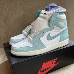 New In Box 100% Authentic Brand New And Unworn Very Comfortable Stylish And Sporty Jordan Men, Turbo Green, White Jordans, Swag Shoes, Jordans For Men, Jordan 1 Retro, Jordan Shoes, Mens Shoes Sneakers, Jordan 1