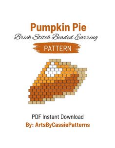 the pumpkin pie pattern is shown in orange and white, as well as an image of it